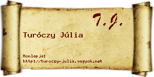 Turóczy Júlia névjegykártya